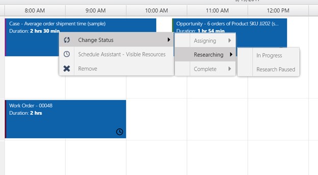Statuses grouped into option set values
