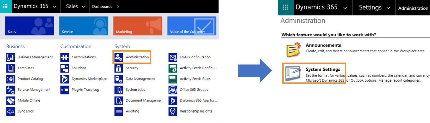 Navigate to System Settings