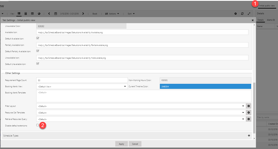 Disable default extensions