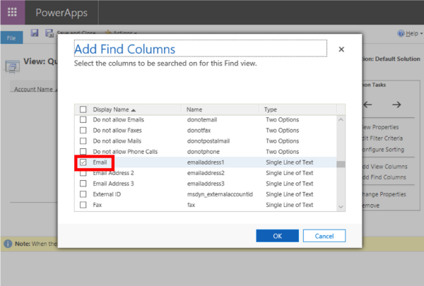 Picture of enabling email checkbox