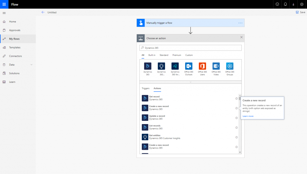 Create Dynamics 365 Record