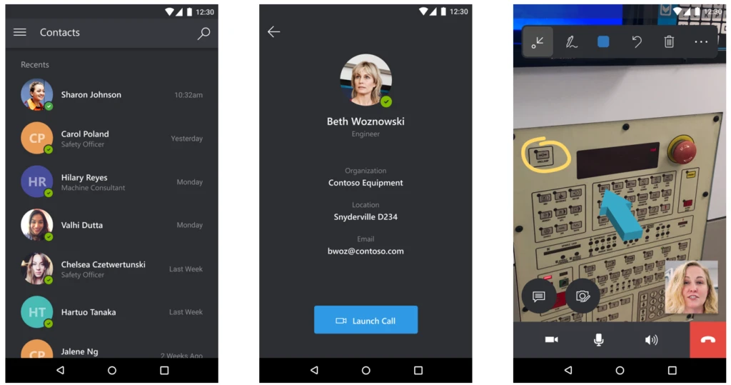 Dynamics 365 Remote Assist for mobile screens