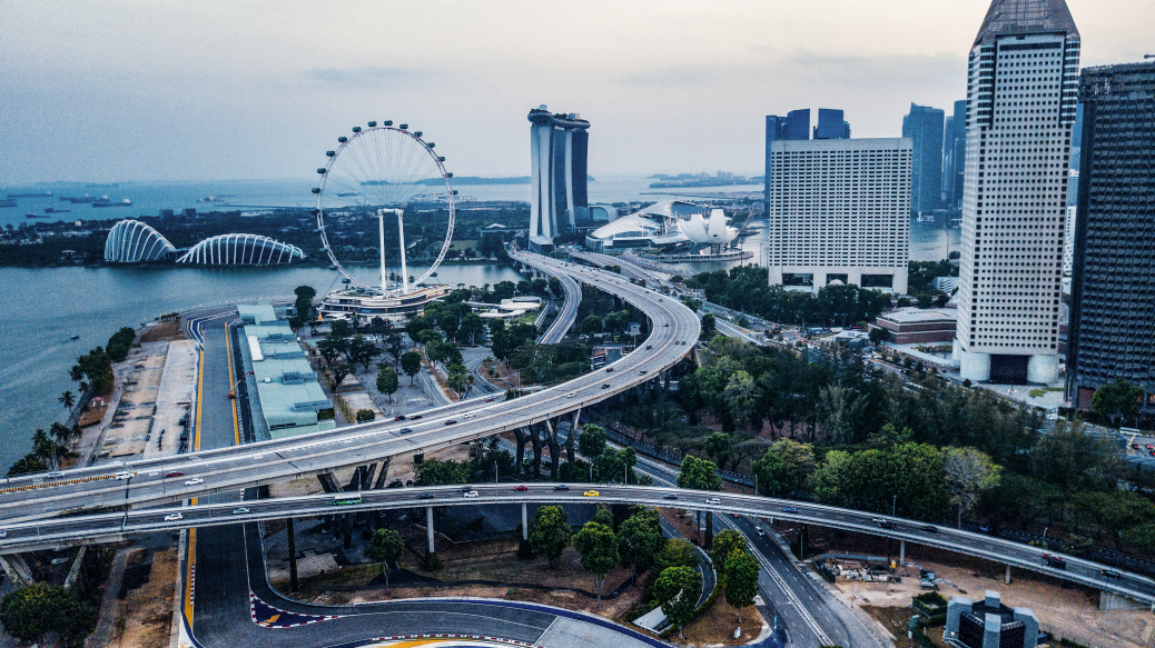 Aerial view of Singapore.
