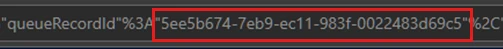 Screenshot of a fallback queue URL with the queue ID portion highlighted.