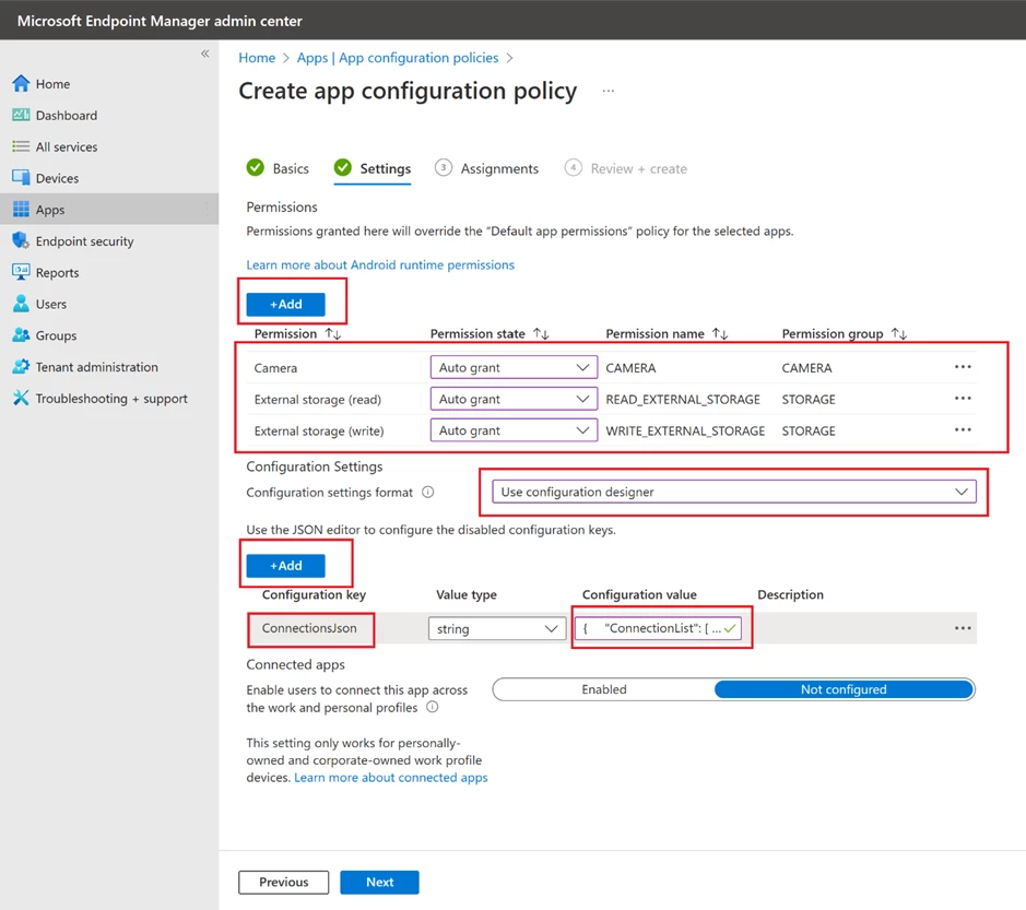 Microsoft Supply Chain Warehouse Management App - Configuration Policy - Windows