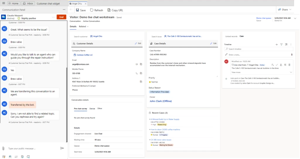 Enhanced active conversation form in Dynamics 365 Customer Service workspace