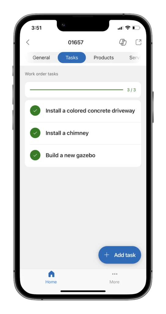 Dynamics 365 Field Service Mobile - summary page