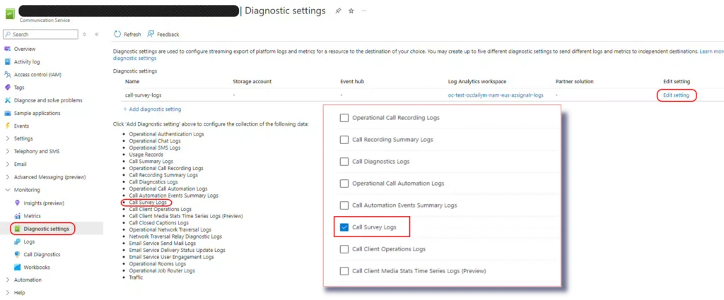 Agent call feedback stored in Microsoft Azure