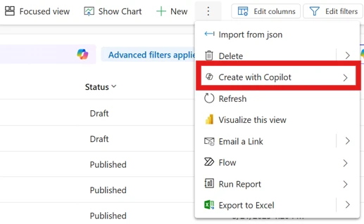 Screenshot of the condensed view of the inspections list with a callout on the overflow menu.