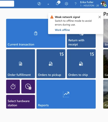 A screenshot of Dynamics 365 Commerce POS