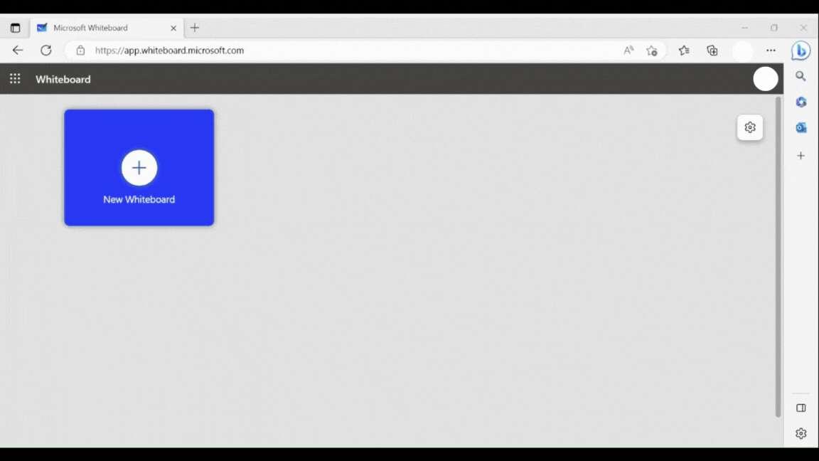 GIF of opening Microsoft Whiteboard and uploading the Summer Learning Game board