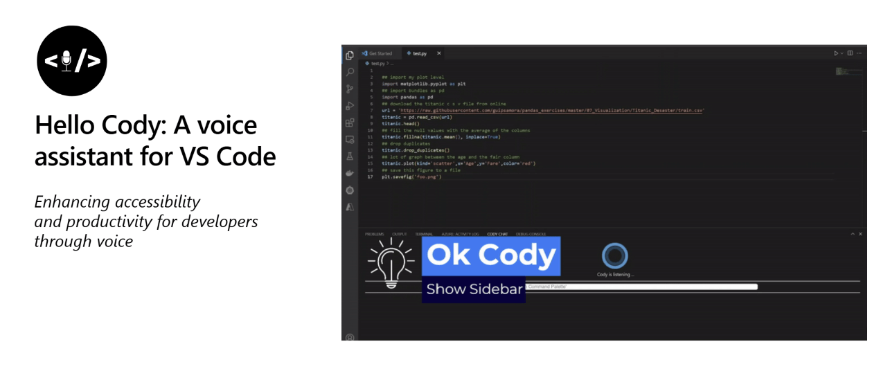 Hackathon project slide of original Hello Cody idea
