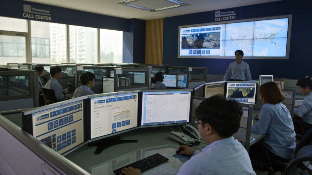 Image of ThyssenKrupp’s call center in Seoul, South Korea.