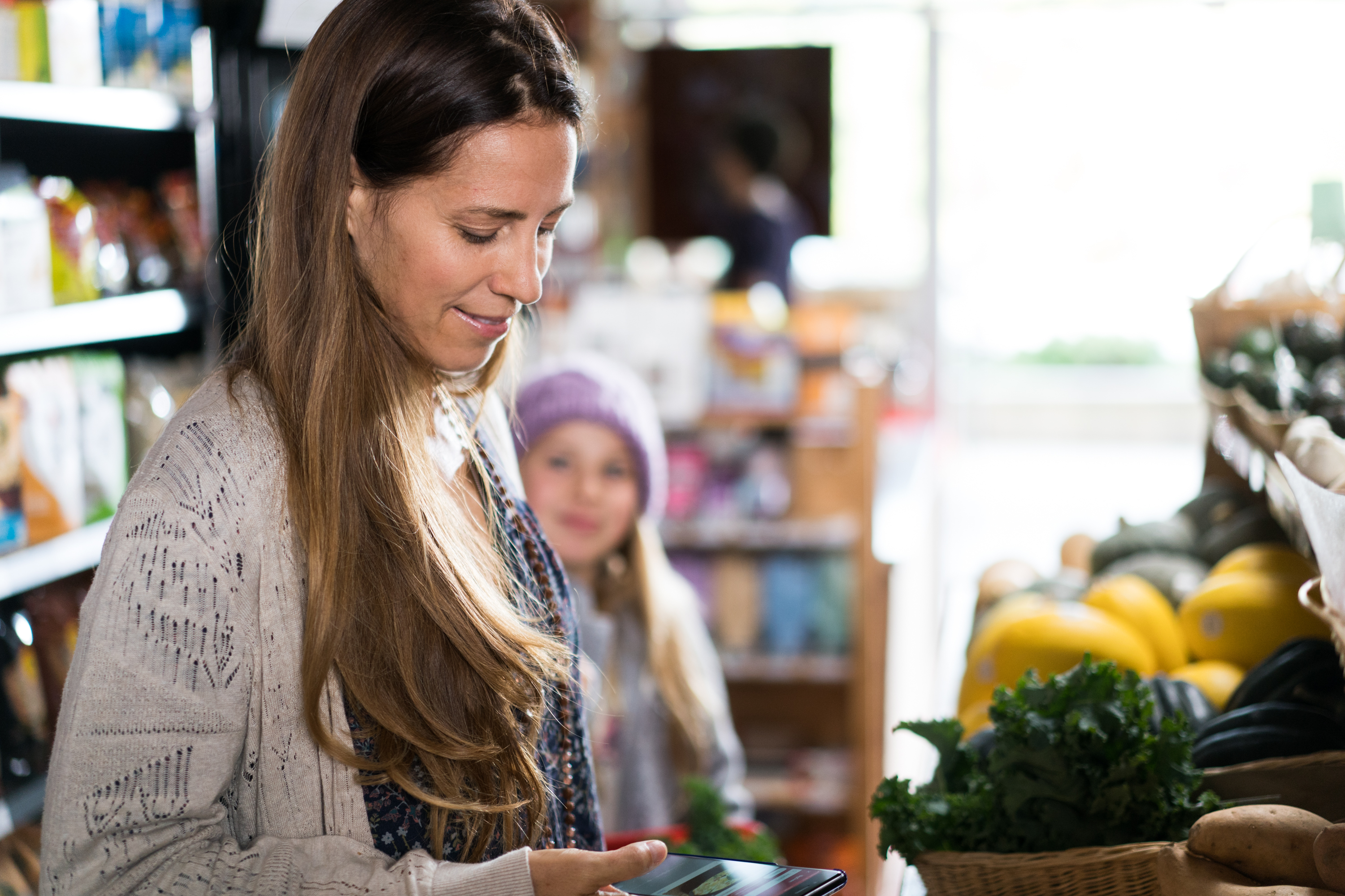 Woman shopping in a grocery store