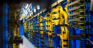 Image of cables in a data center