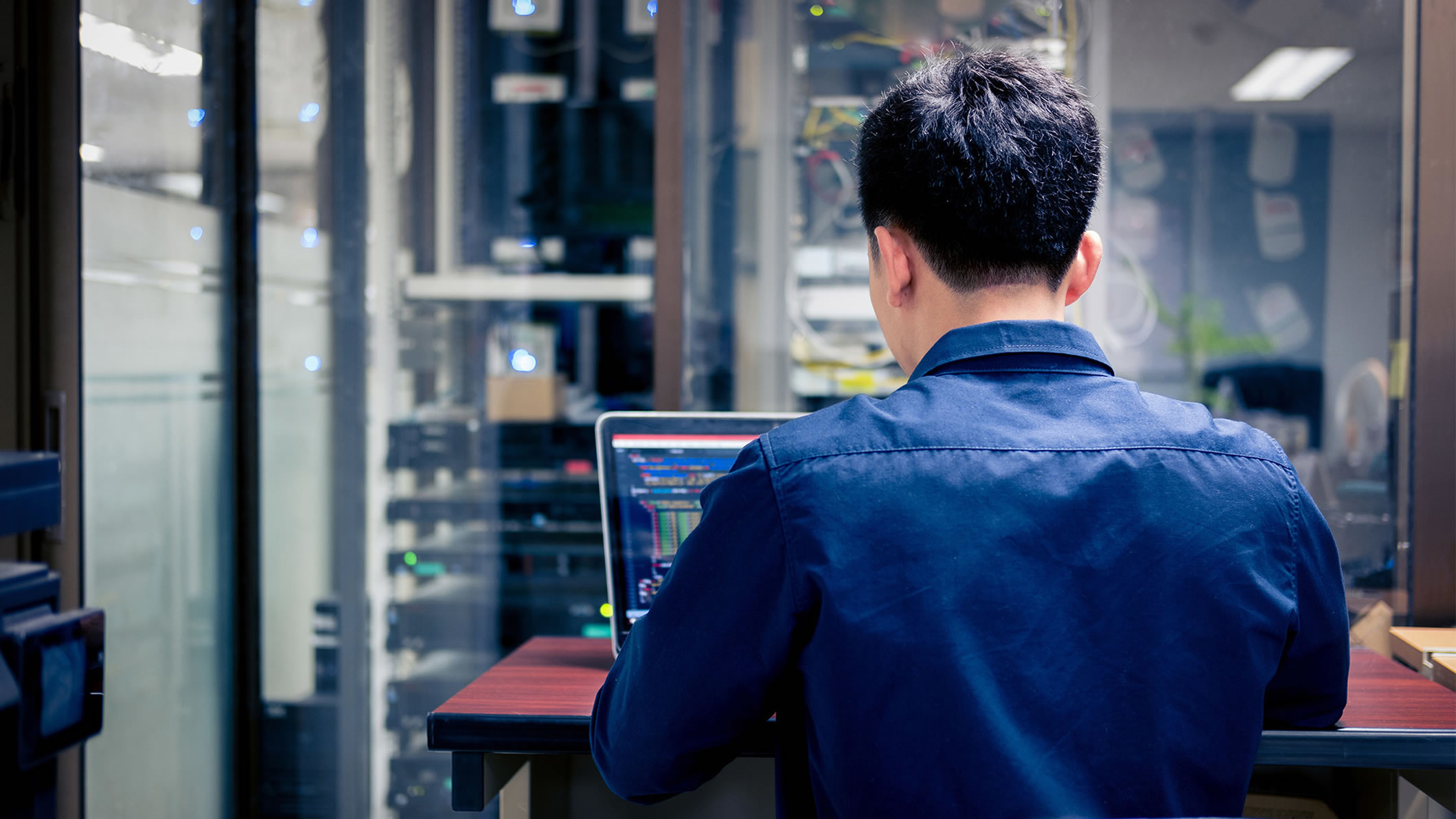 Man looking at computer