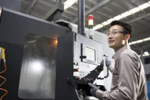 Engineer working in the factory