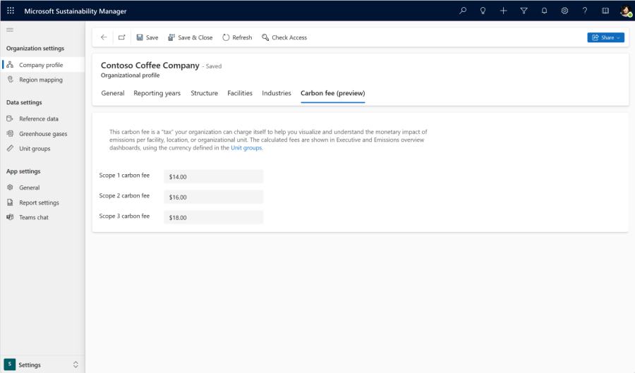 Emissions Overview dashboard