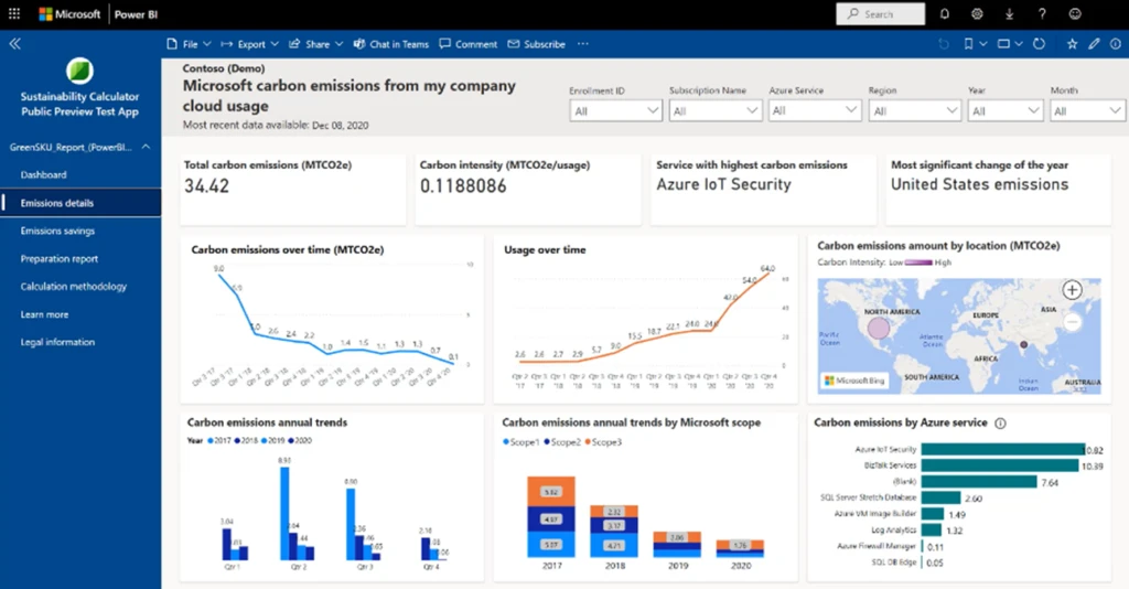 Microsoft Sustainability Calculator