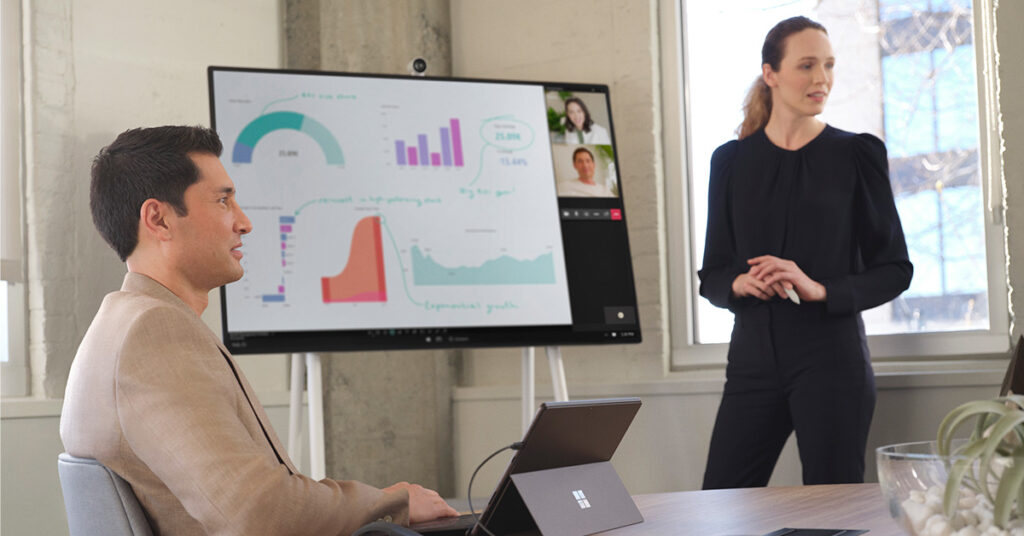 プレゼンをする人々