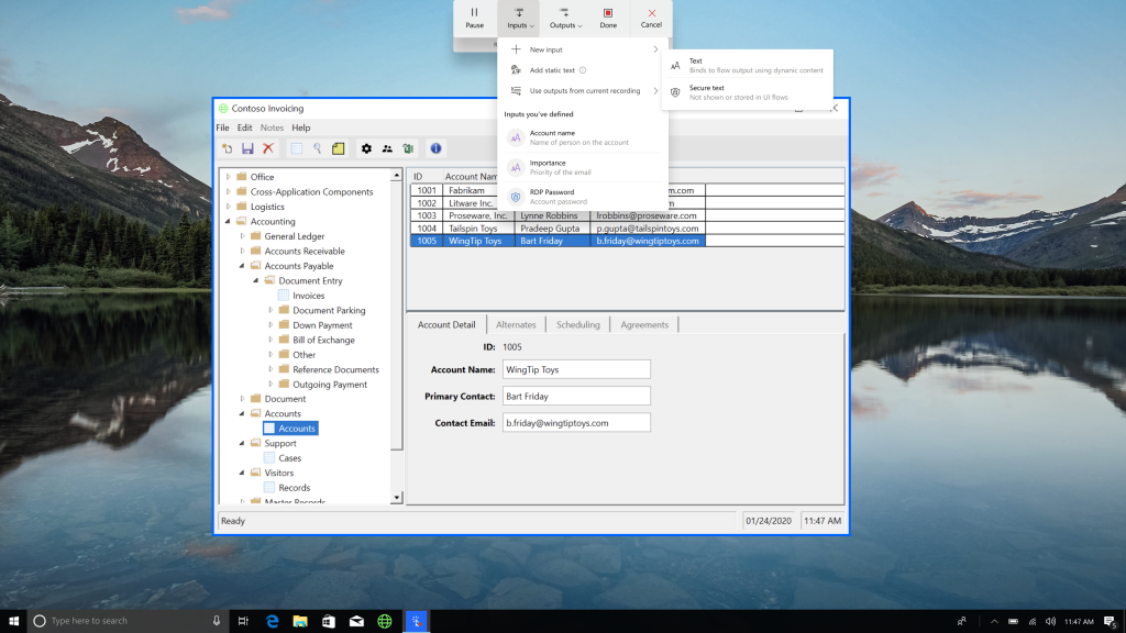 Benutzung von UI Flow auf einen Windows Betriebssystem.