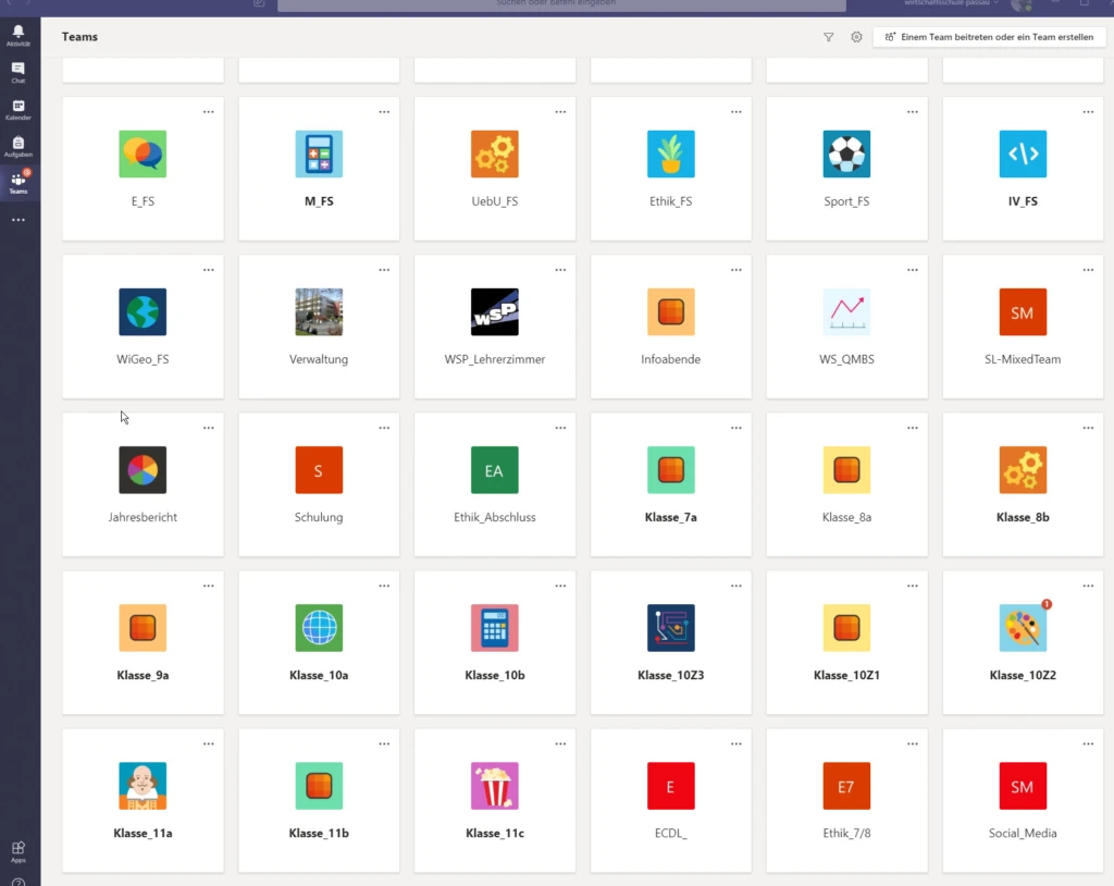 Teams Struktur von Microsoft Teams