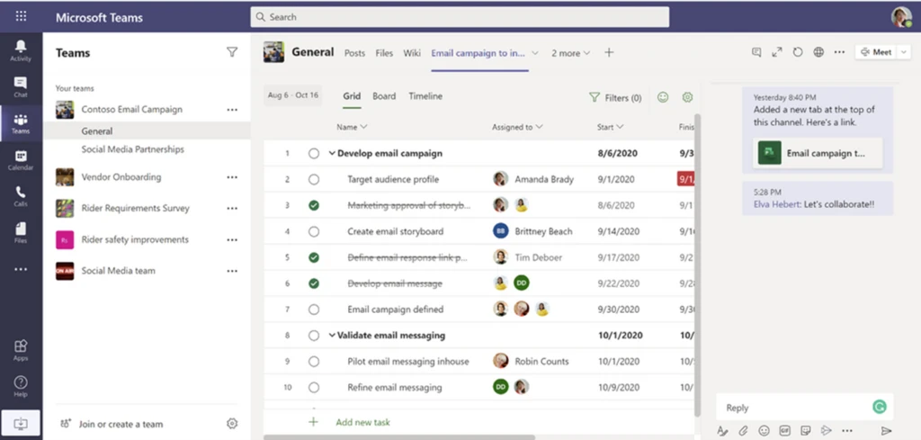 Printscreen von Microsoft Teams