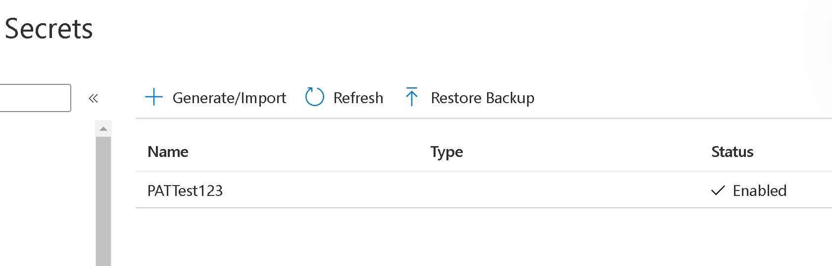 Showing the PAT test is enabled