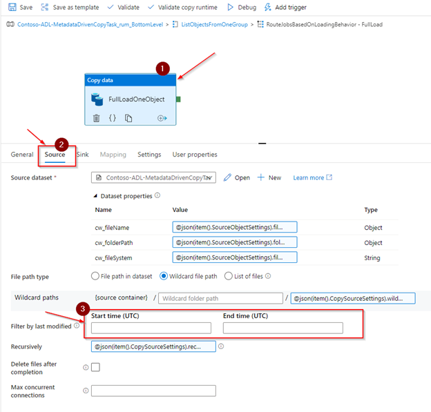 A screenshot showing the start and end dates are blank