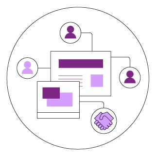 Graphic showing connecting people