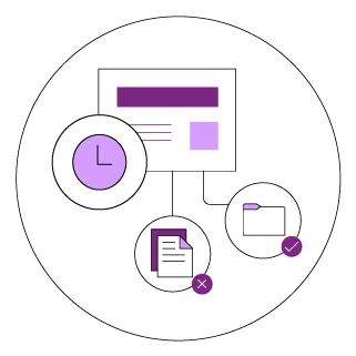 Graphic showing saving time with automation