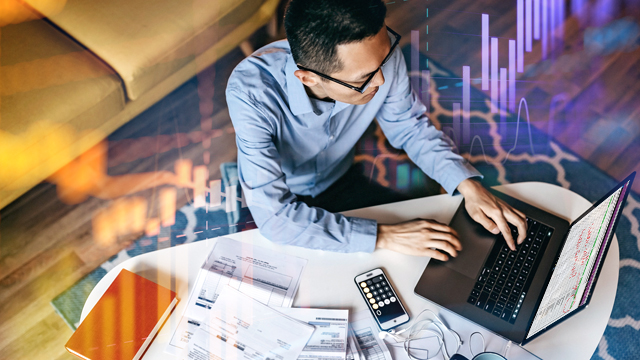 man working on his laptop