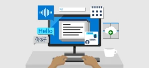 computer screen with enlarged apps