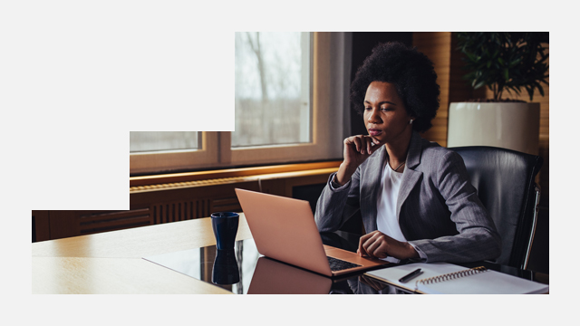 Woman working on her laptop