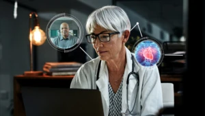 doctor working on her laptop