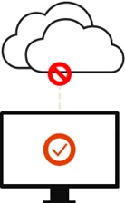 Image of clouds with a line that is showing as not connected to the computer monitor