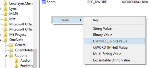 DWORD (32-bit) option selected from a dropdown menu
