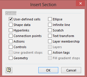 Insert section dialog