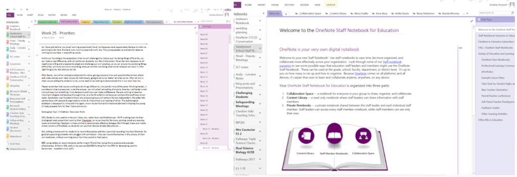 OneNote Staff Notebooks streamlining the administration of a school 1