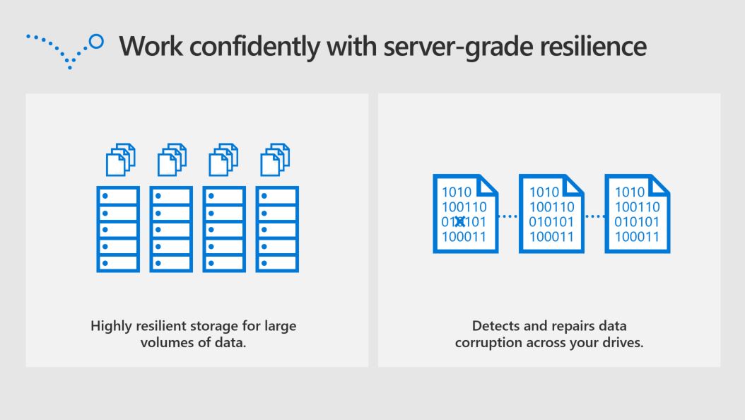 Slide showing work confidently with server-grade data protection on your workstation