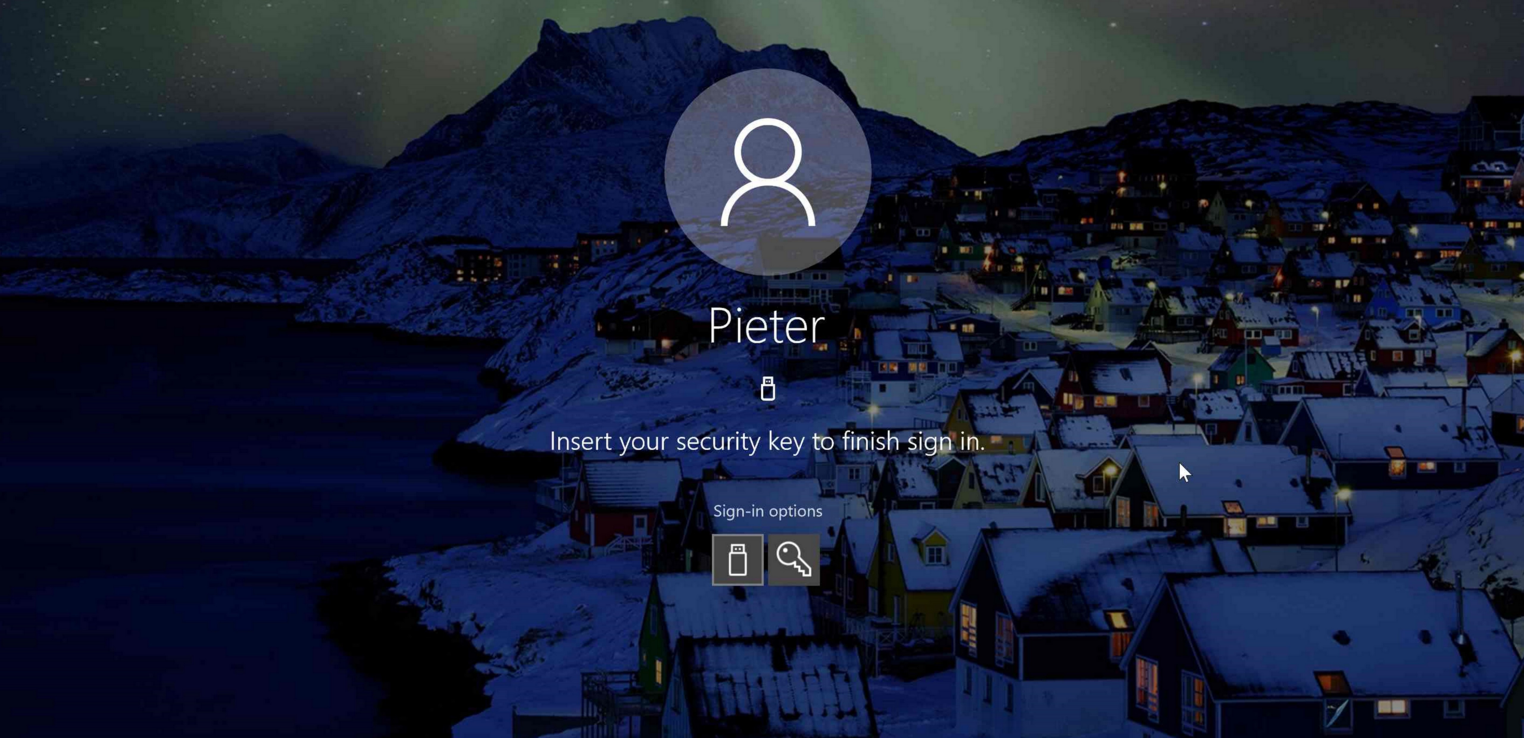 Windows Hello login screen.