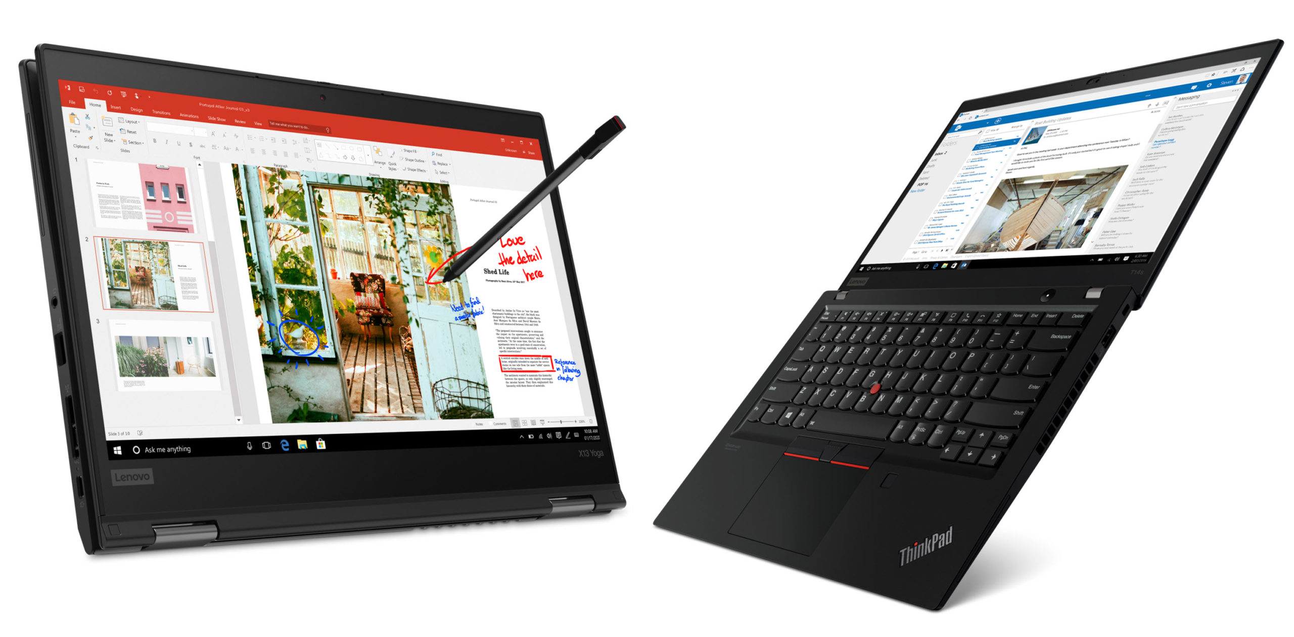 Image of two Lenovo ThinkPads.