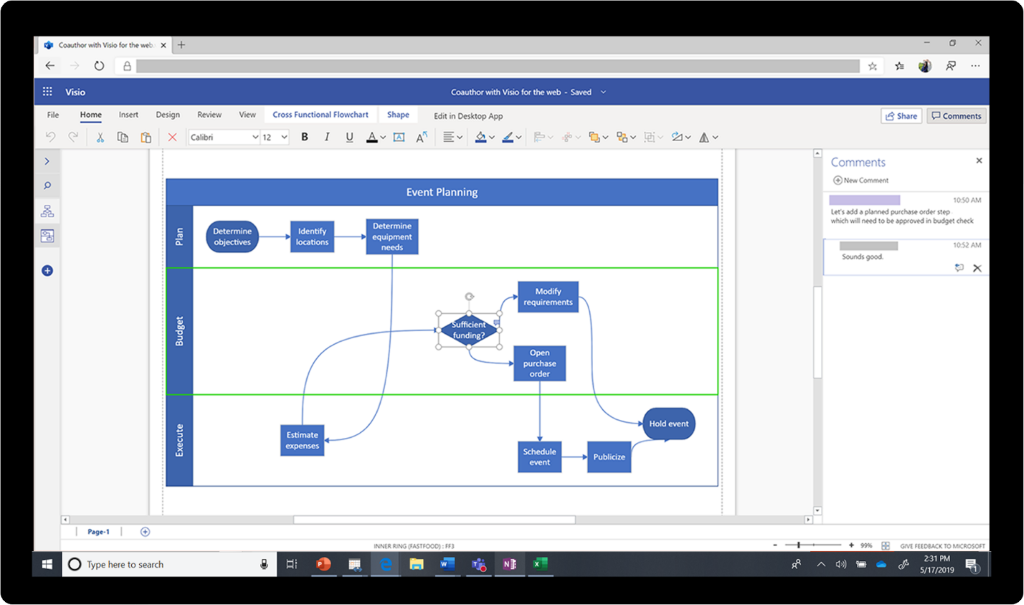 Visio on the web homescreen.