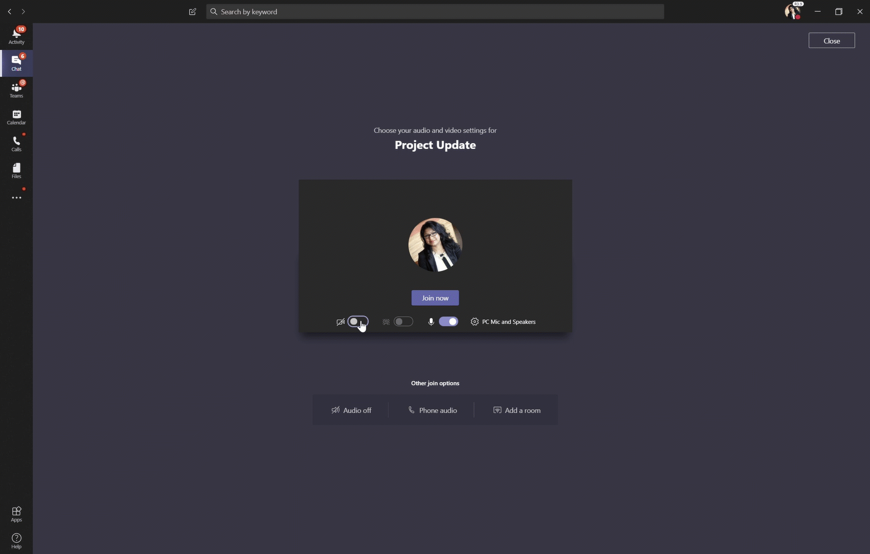 An image of new background functionality.