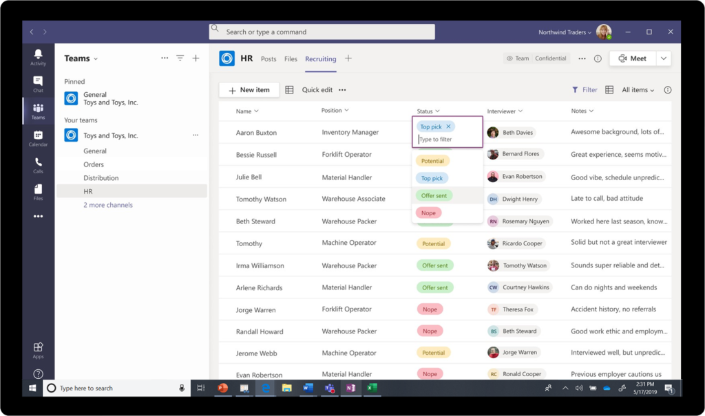 An image of tracking information.