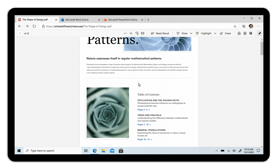 Navigate PDFs in Edge