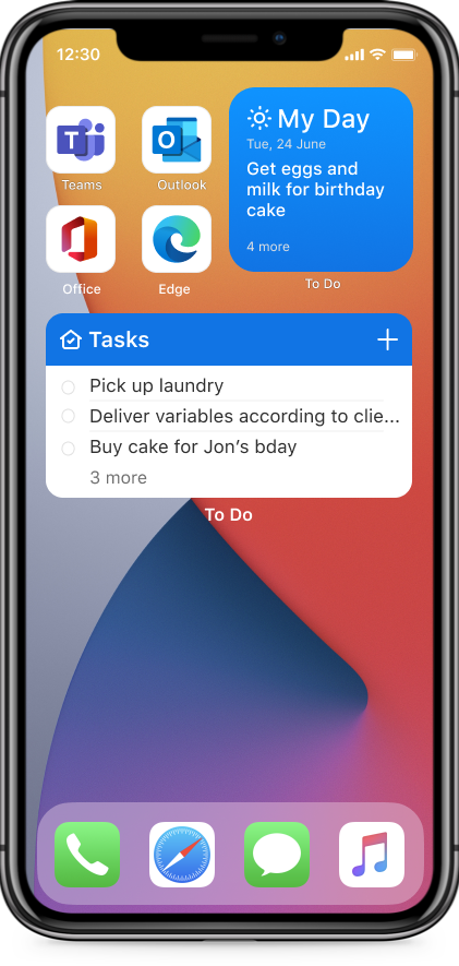 Add a widget for your To Do’s on your home screen