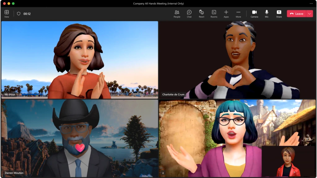 Create custom avatars to represent yourself with Mesh avatars for Teams.