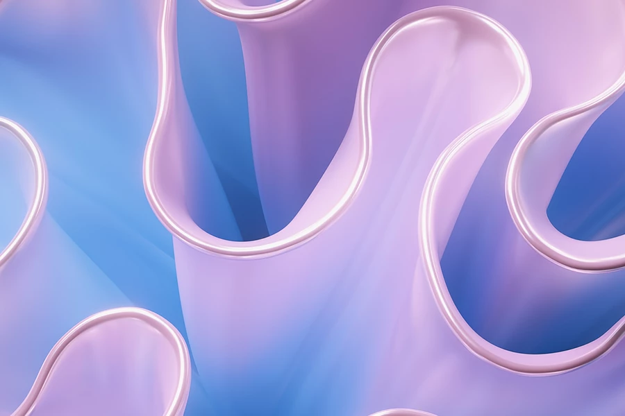 A decorative image of abstract purple and blue swirled art.
