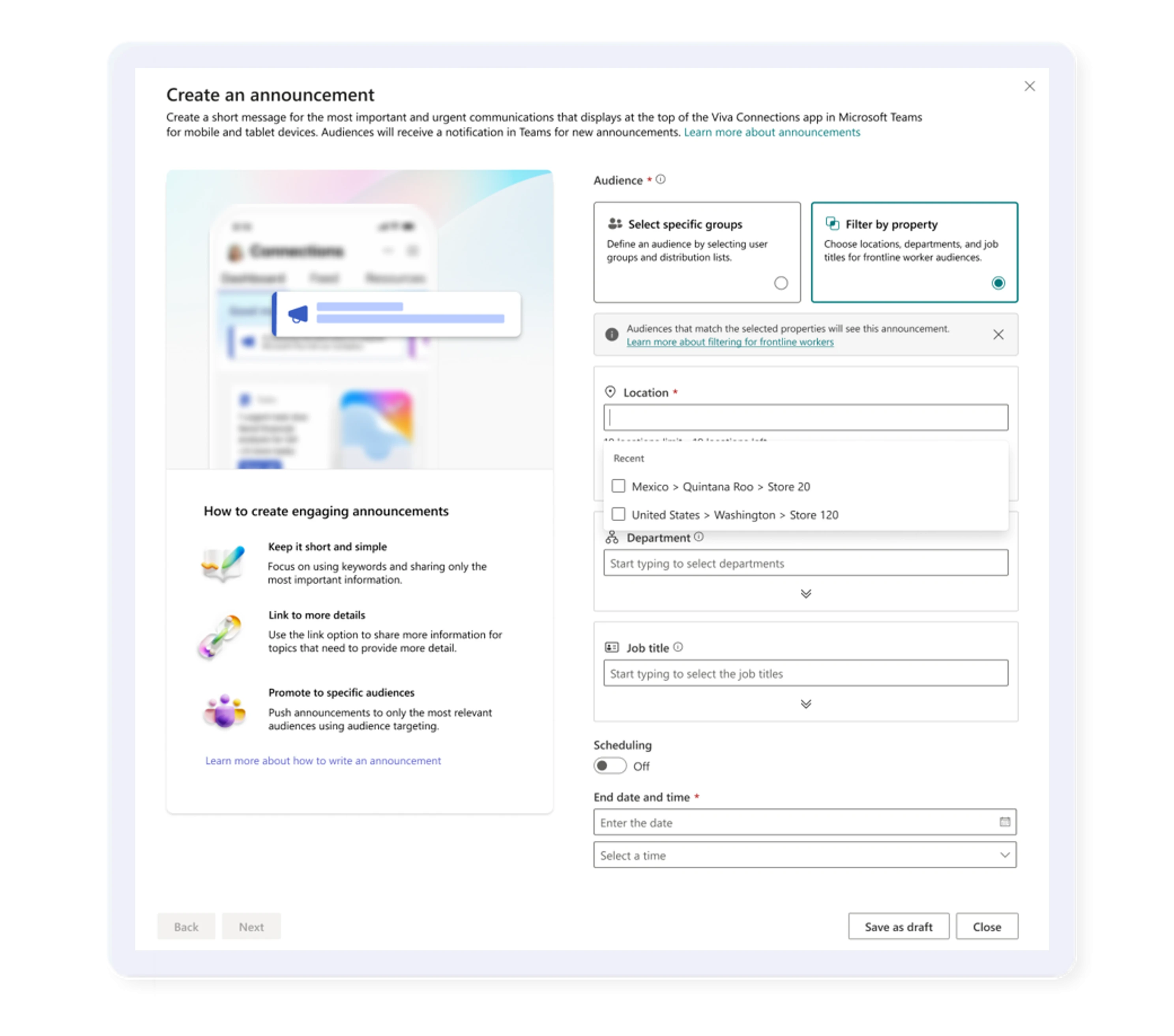 Create an announcement screenshot